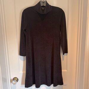 Buttery soft James Perse mock turtleneck long sleeve micro velvet A line dress